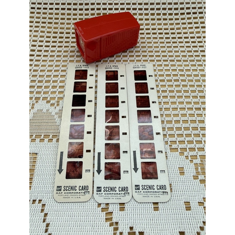 Vintage J.F.K. Space Center H435, H436 & H437 Retro Scenic Card Slide Strips
